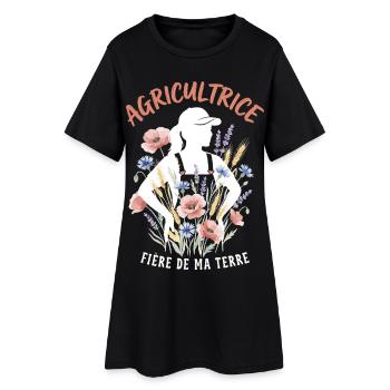 Agricultrice Métier Agriculture Femme - Robe T-shirt Femme - noir - Devant
