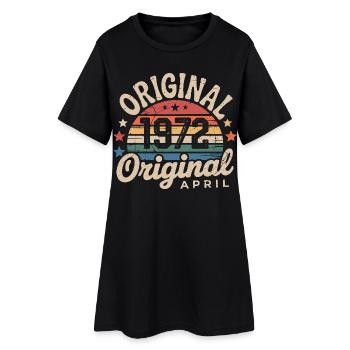 Avril 1972 Vintage Rétro Cadeau Anniversaire Avril - Robe T-shirt Femme - noir - Devant