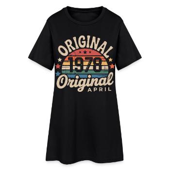 Avril 1978 Vintage Rétro Cadeau Anniversaire Avril - Robe T-shirt Femme - noir - Devant