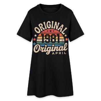 Avril 1981 Vintage Rétro Cadeau Anniversaire Avril - Robe T-shirt Femme - noir - Devant