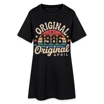 Avril 1986 Vintage Rétro Cadeau Anniversaire Avril - Robe T-shirt Femme - noir - Devant