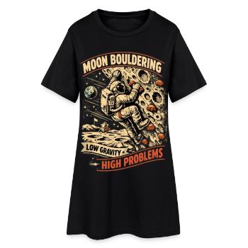 Bloc lunaire : conception d’astronaute vintage - Robe T-shirt Femme - noir - Devant