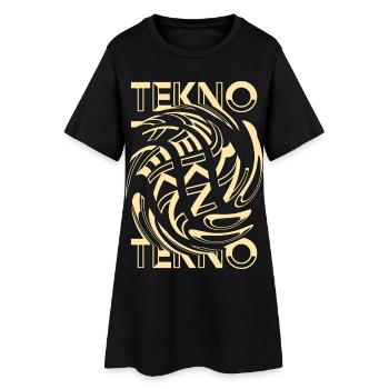 Tekno Spirale - Rave Party Outfit Men Women - Women’s T-Shirt Dress - black - Front