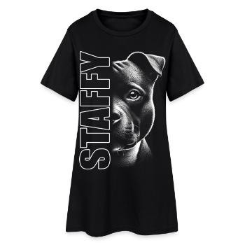 Staffordshire Bull Terrier avec lettres-Staffy - Robe T-shirt Femme - noir - Devant