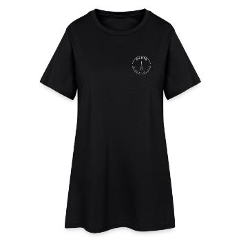 Paris mit Eifelturm und Koordinaten - Frauen T-Shirt-Kleid - Schwarz - Vorne