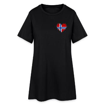 Drapeau du cœur de Norvège utilisé - Robe T-shirt Femme - noir - Devant