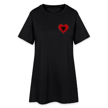 Drapeau du cœur d’Albanie - Robe T-shirt Femme - noir - Devant