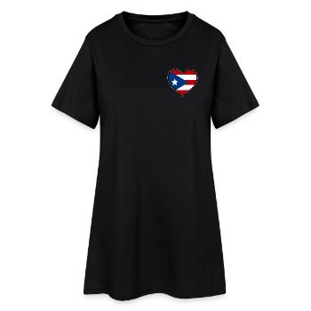 Drapeau du cœur de Porto Rico - Robe T-shirt Femme - noir - Devant