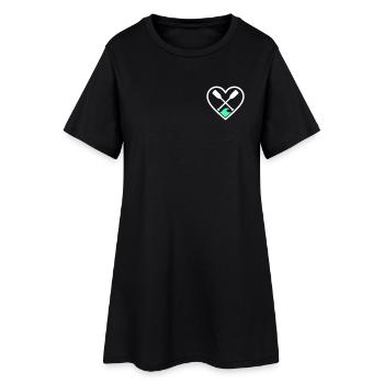 Canoë Kayak Coeur Pagaies Vague Sport de plein air - Robe T-shirt Femme - noir - Devant