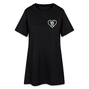 Mojito Heart Cocktail Mint Summer Drink - Women’s T-Shirt Dress - black - Front
