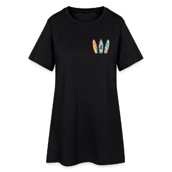 Planches rétro HOZGOR - Robe T-shirt Femme - noir - Devant