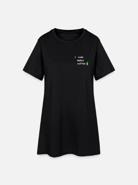 Sudo Makes Coffee – Linux Terminal Design - Women’s T-Shirt Dress - black