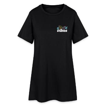 good_vibes - Frauen T-Shirt-Kleid - Schwarz - Vorne