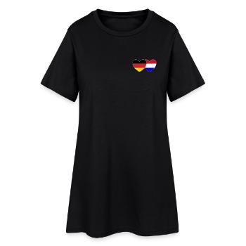 Allemagne Hollande Drapeau Cœur - Robe T-shirt Femme - noir - Devant