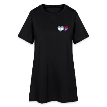 Argentine Norvège Drapeau Coeur - Robe T-shirt Femme - noir - Devant
