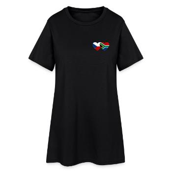République tchèque Afrique du Sud Drapeau Coeur - Robe T-shirt Femme - noir - Devant