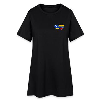 Cœur du drapeau du Venezuela de Curaçao utilisé - Robe T-shirt Femme - noir - Devant