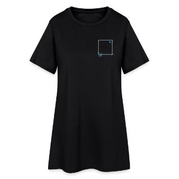 Fleurs carrées bleu - Robe T-shirt Femme - noir - Devant