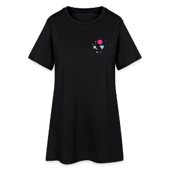 Gouttes de peinture et un coeur - Robe T-shirt Femme - noir - Devant