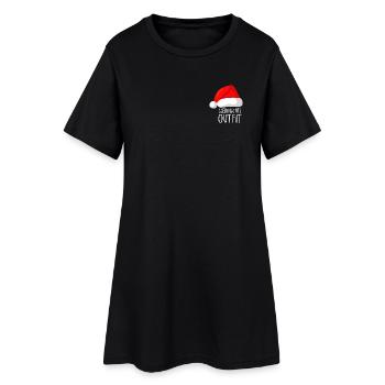 Weihnachtsoutfit Christmas Xmas Weihnachten  - Frauen T-Shirt-Kleid - Schwarz - Vorne
