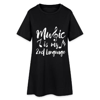 Musik - Frauen T-Shirt-Kleid - Schwarz - Vorne