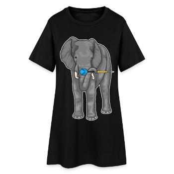 Fléchette éléphant - Robe T-shirt Femme - noir - Devant