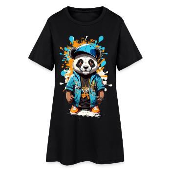 Panda Ours - Robe T-shirt Femme - noir - Devant