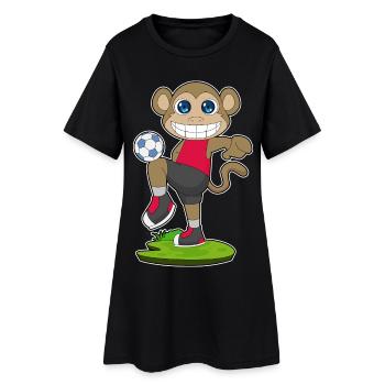 Joueur de football singe Soccer - Robe T-shirt Femme - noir - Devant