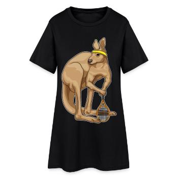 Raquette de tennis Kangourou - Robe T-shirt Femme - noir - Devant