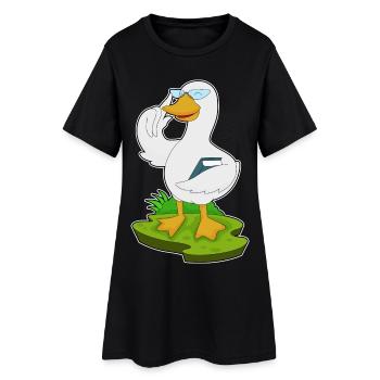 Duck Teacher Book School - Women’s T-Shirt Dress - black - Front