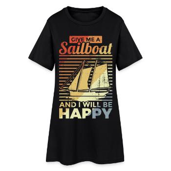 Voile d’époque - Robe T-shirt Femme - noir - Devant