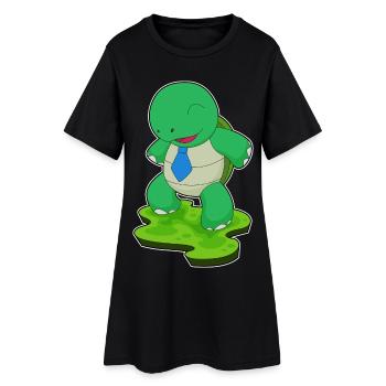 Cravate à col roulé - Robe T-shirt Femme - noir - Devant