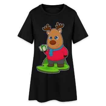 Reindeer Christmas Package - Women’s T-Shirt Dress - black - Front