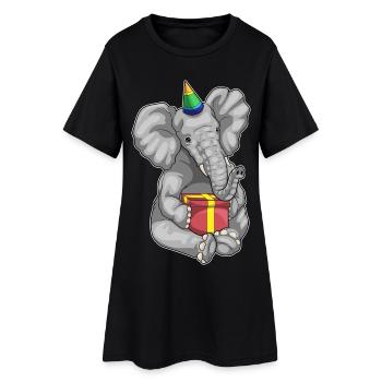 Elephant Birthday Parthut - Women’s T-Shirt Dress - black - Front
