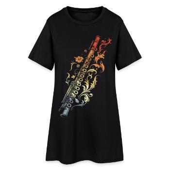 Flute Graphic Retro Style - Women’s T-Shirt Dress - black - Front