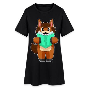 Livre sur les chevaux - Robe T-shirt Femme - noir - Devant