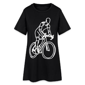Dessin cycliste - Robe T-shirt Femme - noir - Devant