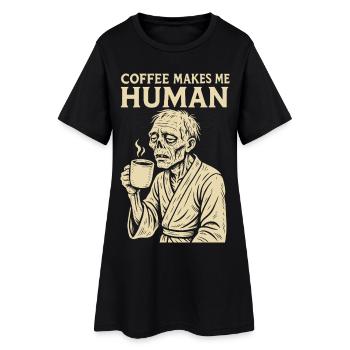 Le café me rend humain Funny Coffee Design - Robe T-shirt Femme - noir - Devant