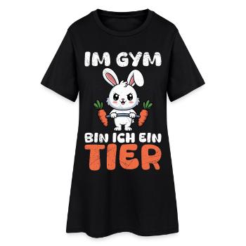 Entraînement en musculation À LA SALLE DE SPORT JE SUIS UN ANIMAL Amusant - Robe T-shirt Femme - noir - Devant