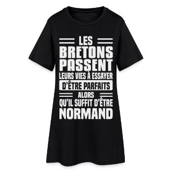 Normannischer Humor gegen Bretonen - Frauen T-Shirt-Kleid - Schwarz - Vorne