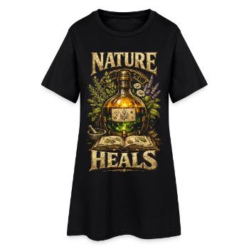 Pharmacist Herbalist Pharmacist Nature Heals - Women’s T-Shirt Dress - black - Front