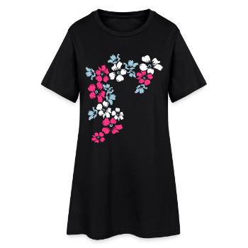 flowers - Robe T-shirt Femme - noir - Devant