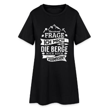 Vermisse die Berge. Geschenk - Frauen T-Shirt-Kleid - Schwarz - Vorne
