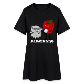 Paprikant - Frauen T-Shirt-Kleid - Schwarz - Vorne