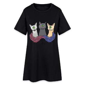 praisethecyclopscats - Frauen T-Shirt-Kleid - Schwarz - Vorne