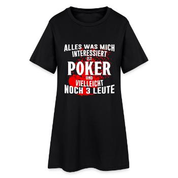 Alles was mich Poker - Frauen T-Shirt-Kleid - Schwarz - Vorne