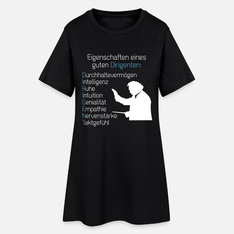 Eigenschaften Dirigent - Frauen T-Shirt-Kleid - Schwarz