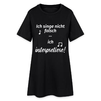 singen_interpretieren - Frauen T-Shirt-Kleid - Schwarz - Vorne