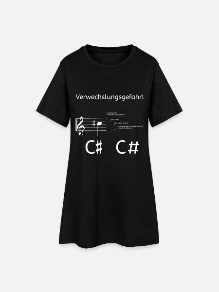 Verwechslungsgefahr Musik - Frauen T-Shirt-Kleid - Schwarz