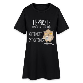 koffeiniert Tierarzt - Frauen T-Shirt-Kleid - Schwarz - Vorne